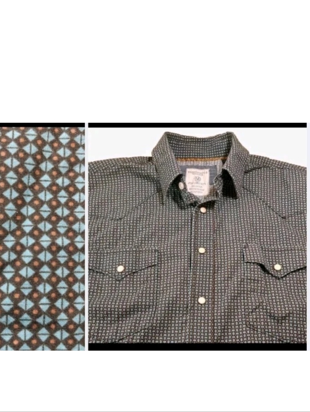 Panhandle Rough Stock Shirt Rockabilly Western Pearl Snap Men Med Vtg Euc